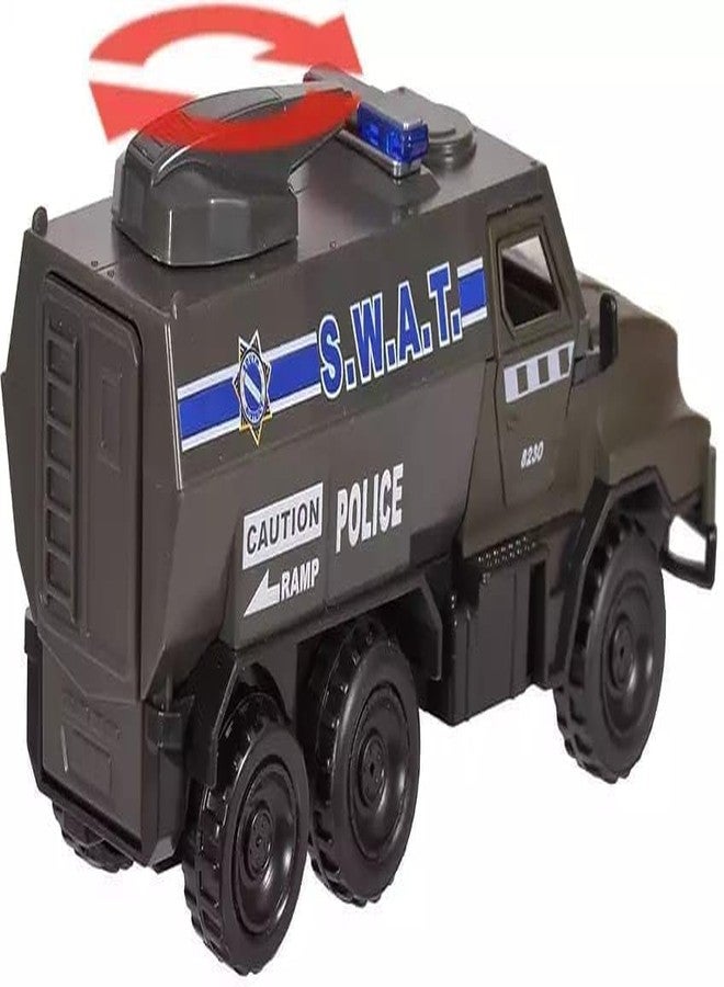 Oupstrive 1:32 Militaray Truck Metal Toy Car Model Pull Back Vehicles Model Car with Sound and Light for Kids Friction Power Toy Trucks Perfect for 3+ Years Old Boys and Girls (Militaray Truck) - Image 5